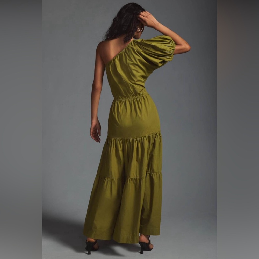 S/W/F Tiered One-Shoulder Dress - Green SP - Picture 4 of 6